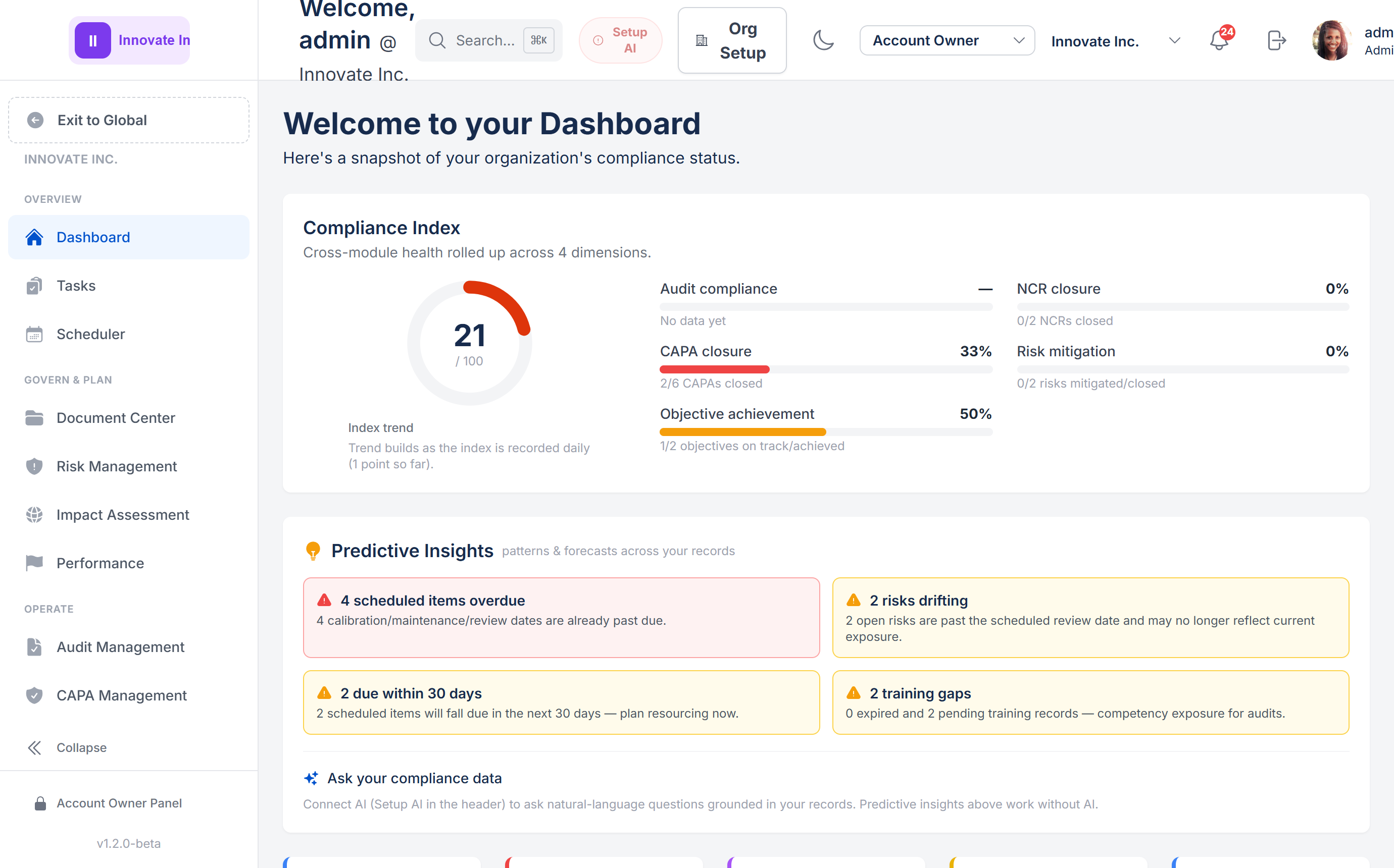 Role-gated closure in ISOXPERT Compliance360